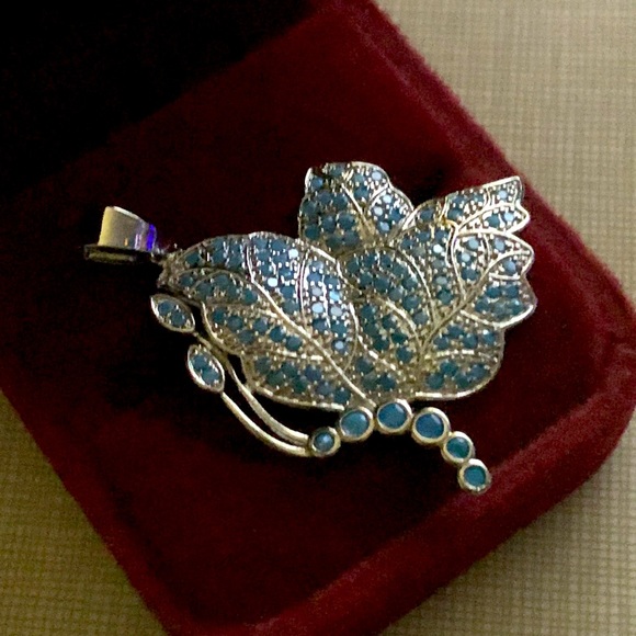 NEW Butterfly blue turquoise pendant only - Picture 2 of 10